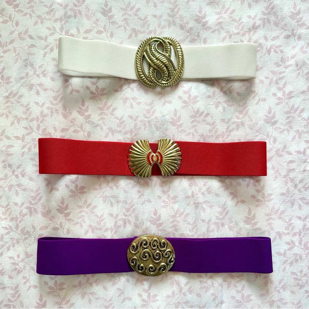 Set Of 3 Vintage Belts With Decorative Buckles